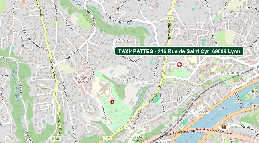 Plan : 216 Rue de Saint Cyr, 69009 Lyon